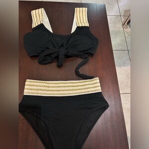 Black and Gold Bikini Set